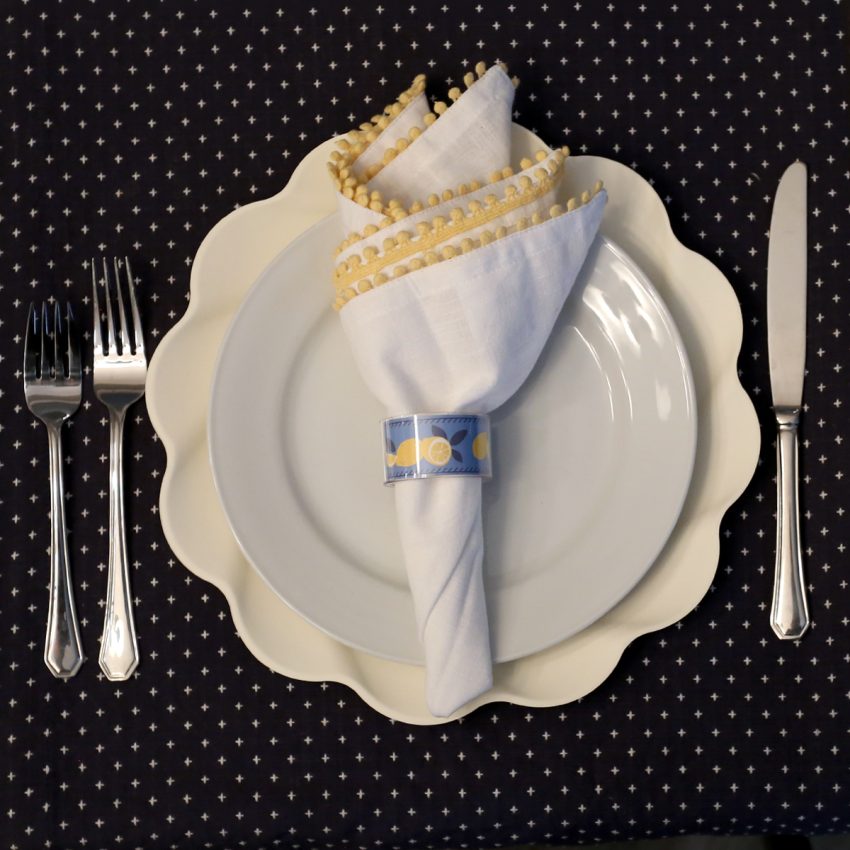 Bright Lemon Lux + Table Napkin Ring Setup