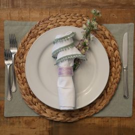 Lavender Scroll Lux + Table Napkin Ring Setup