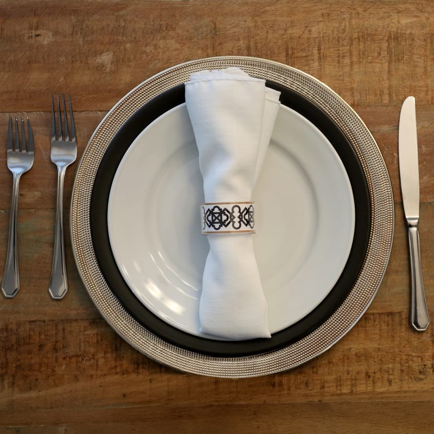 Mod Trellis Lux + Table Napkin Ring Setup