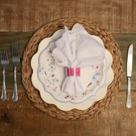 Pink Floral Lux + Table Napkin Ring Setup